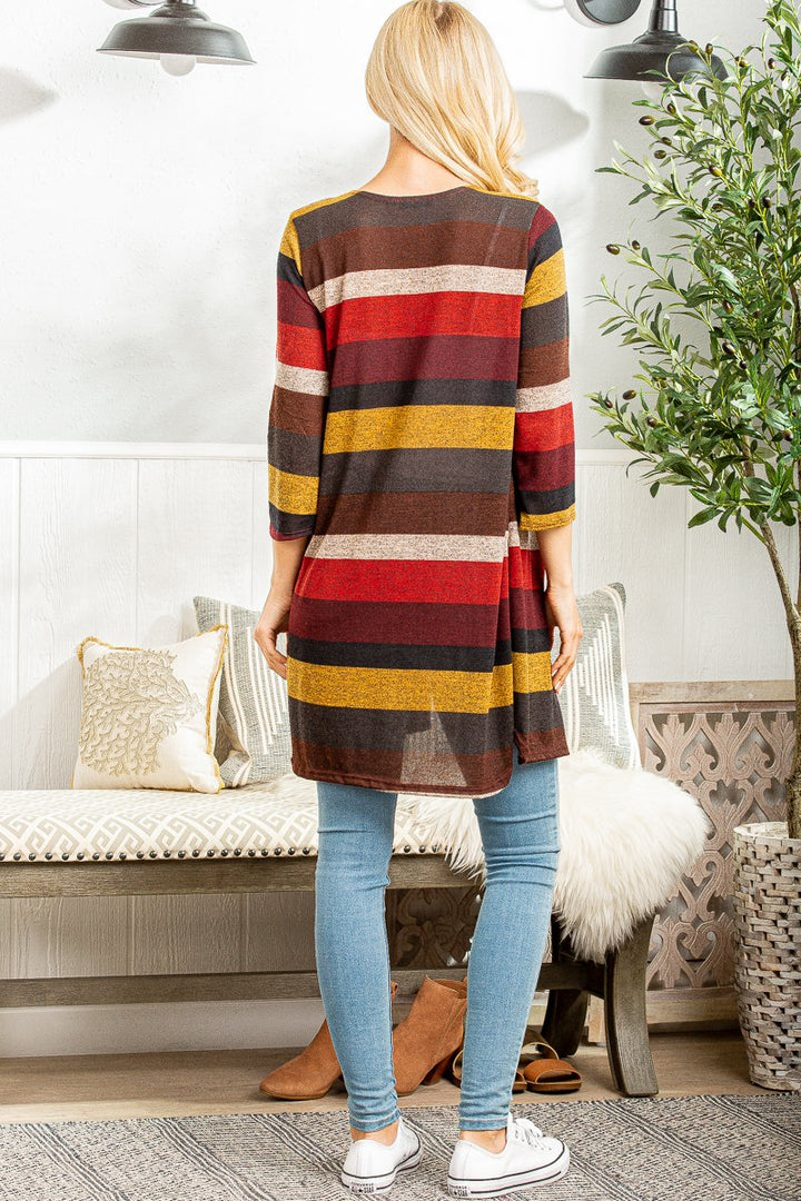 MULTI COLOR STRIPE OPEN CARDIGAN HMSJ1006-54