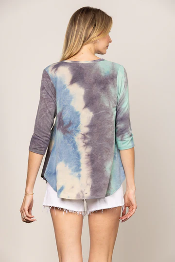 BABY DOLL 3/4 SLEEVES KNIT TOP ST1809