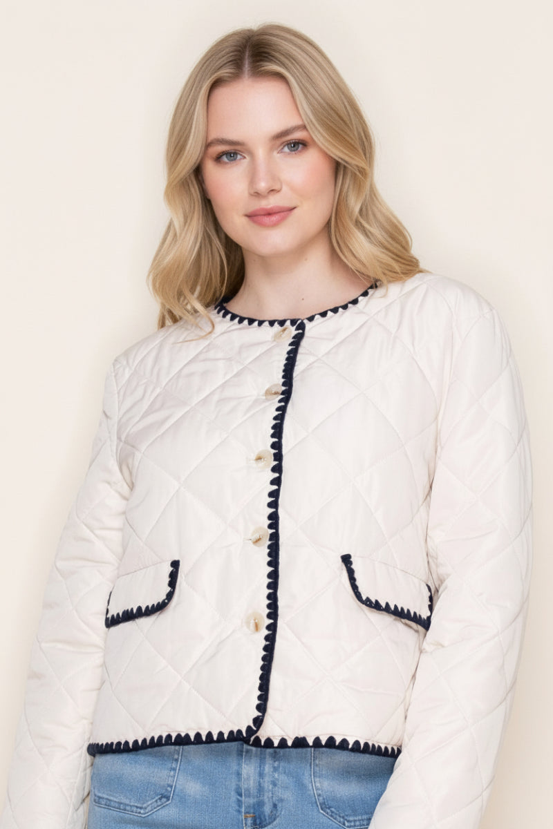 PLUS SIZE BUTTON DOWN LONG SLEEVE JACKET WB11160P