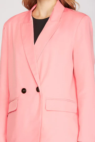 DOUBLE BREASTED BUTTON LONG SLEEVES BLAZER JACKET