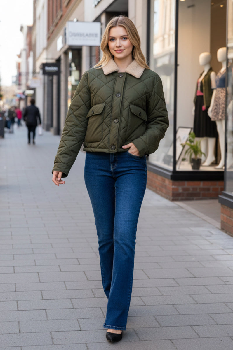 LONG SLEEVE BUTTON DOWN JACKET-WBT11138XL