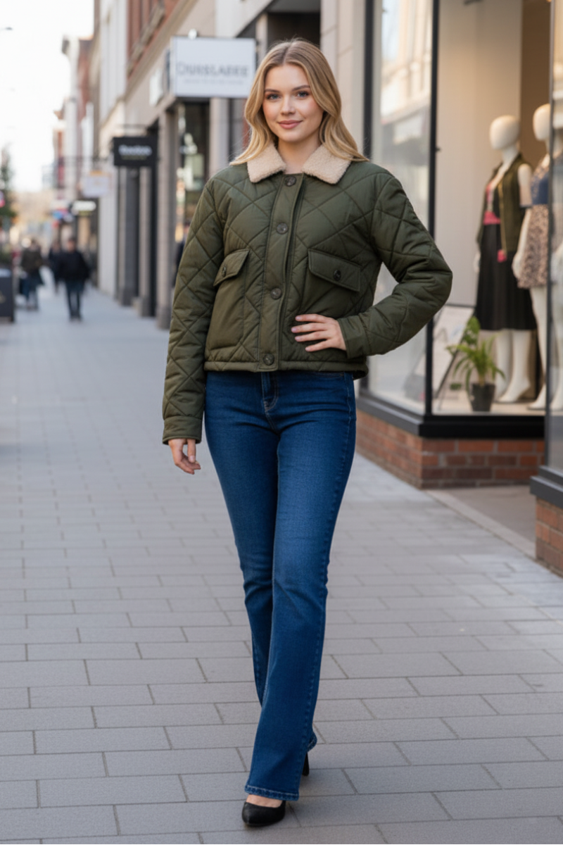 LONG SLEEVE BUTTON DOWN JACKET-WBT11138XL
