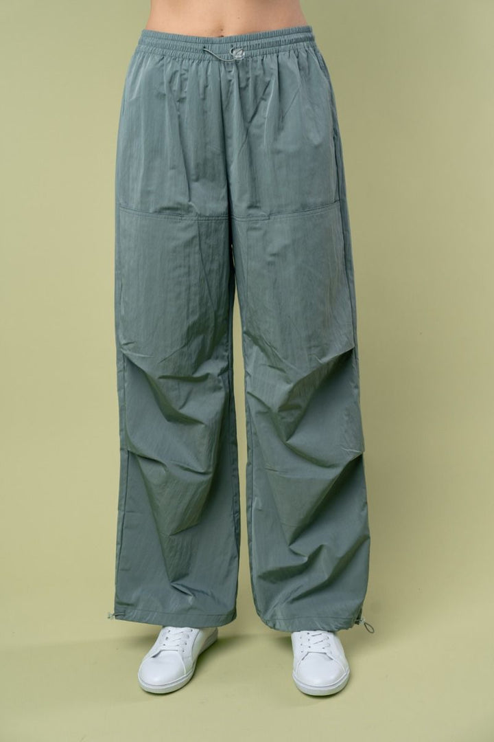 HIGH WAISTED SOLID WINDBREAKER JOGGER