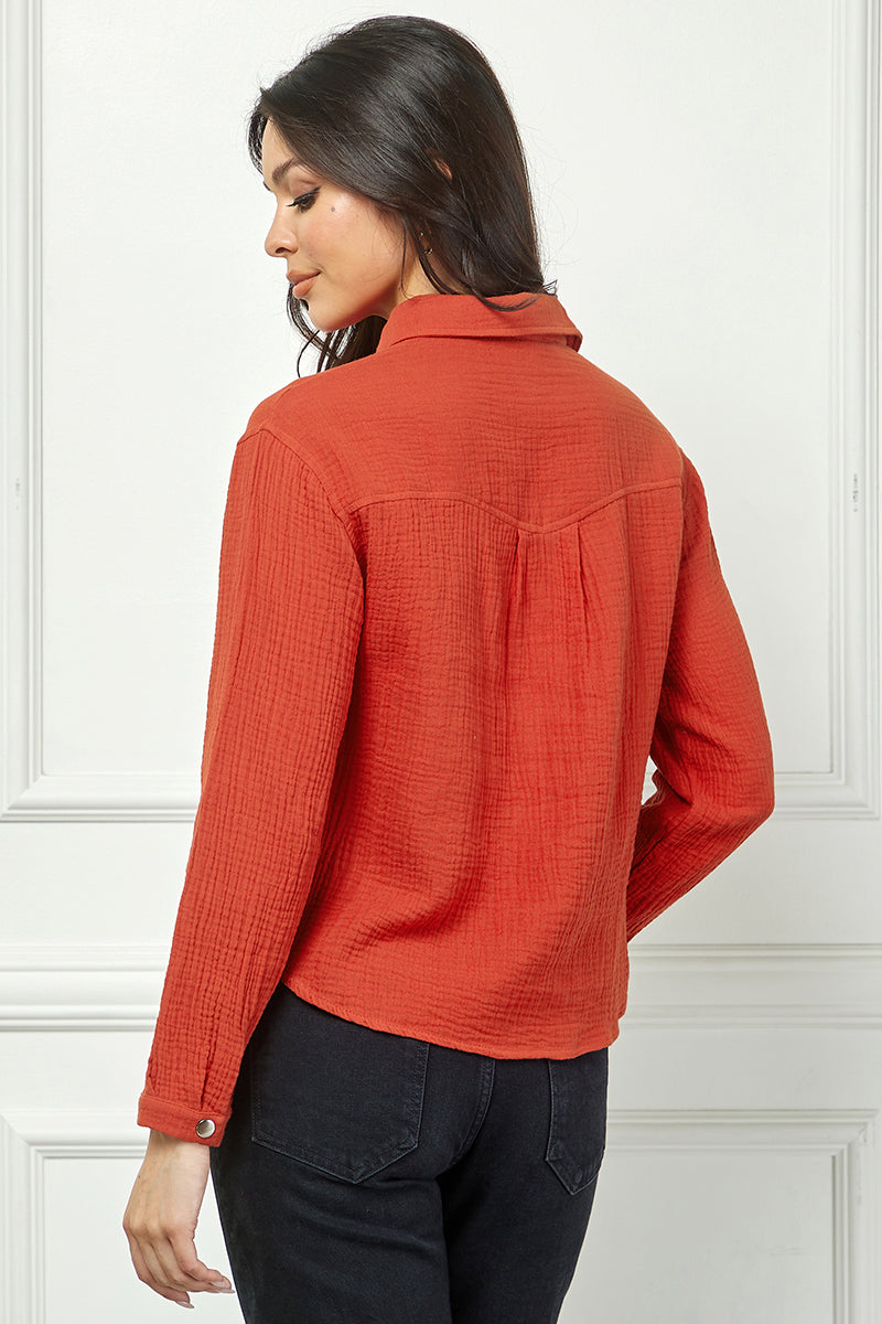 LONG SLEEVE BUTTON DOWN BLOUSE