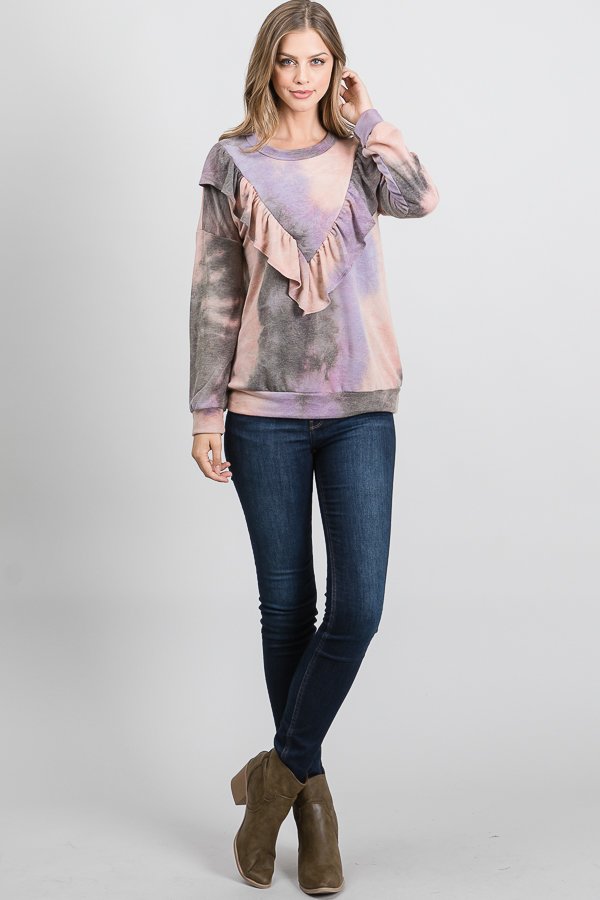 TIE DYE PRINT PLUS TOP HMET5110-15