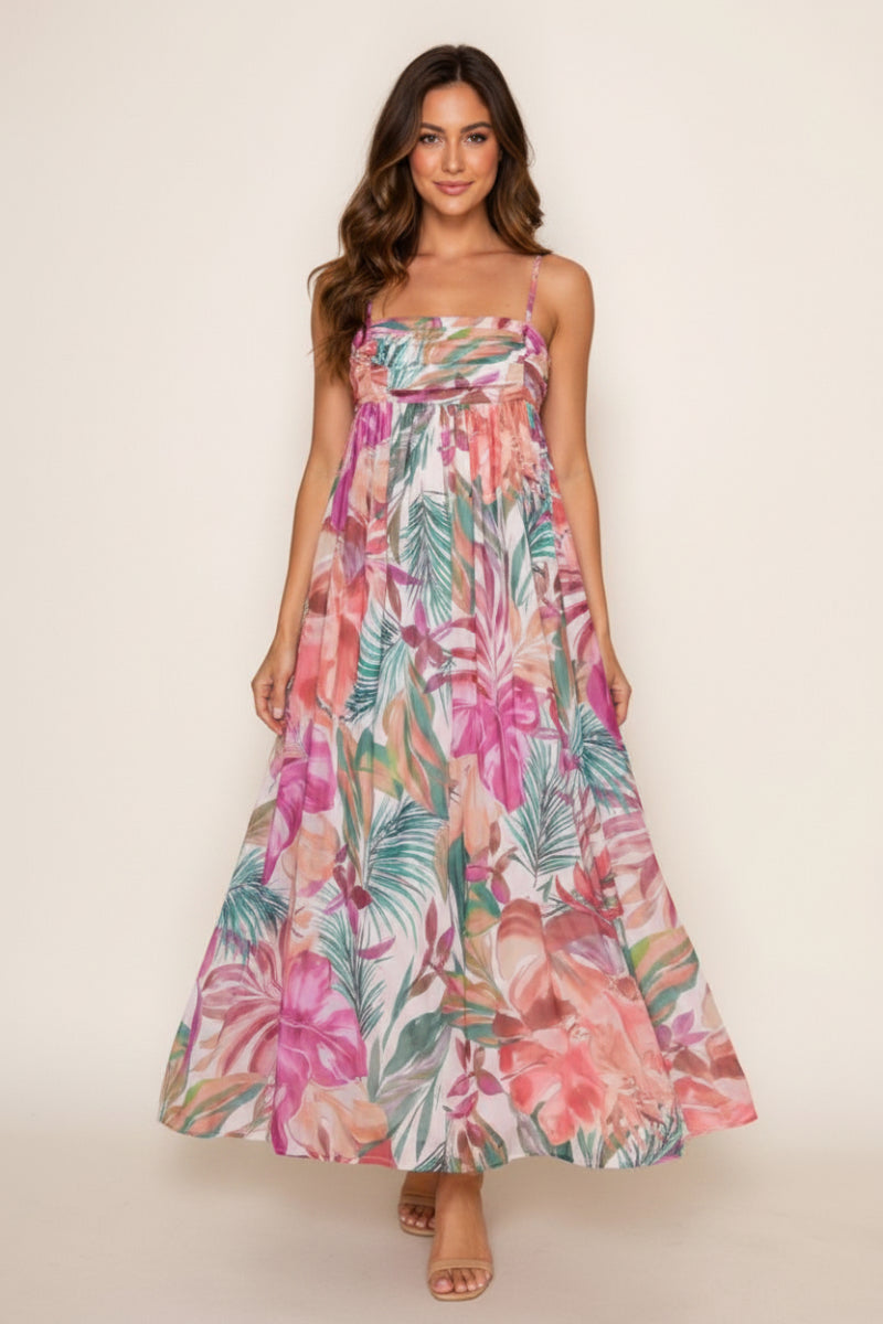 SLEEVELESS FLORAL MAXI DRESS WBD90710XL