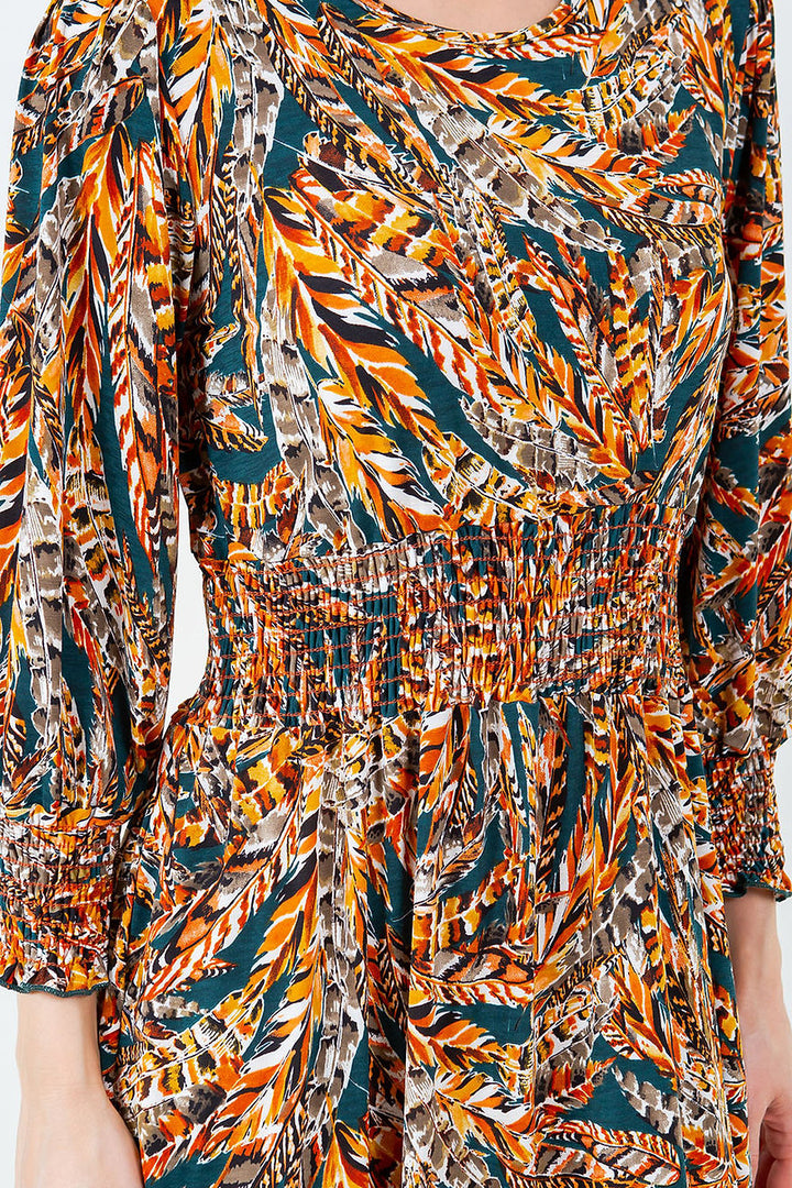 MULTI COLOR MIDI DRESS &SIDE POKKET-SHVL5939