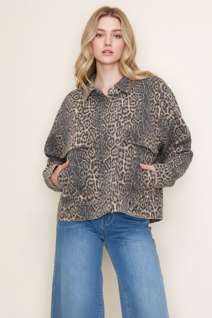 LONG SLEEVE LEOPARD PRINT JACKET-WBT10876XL