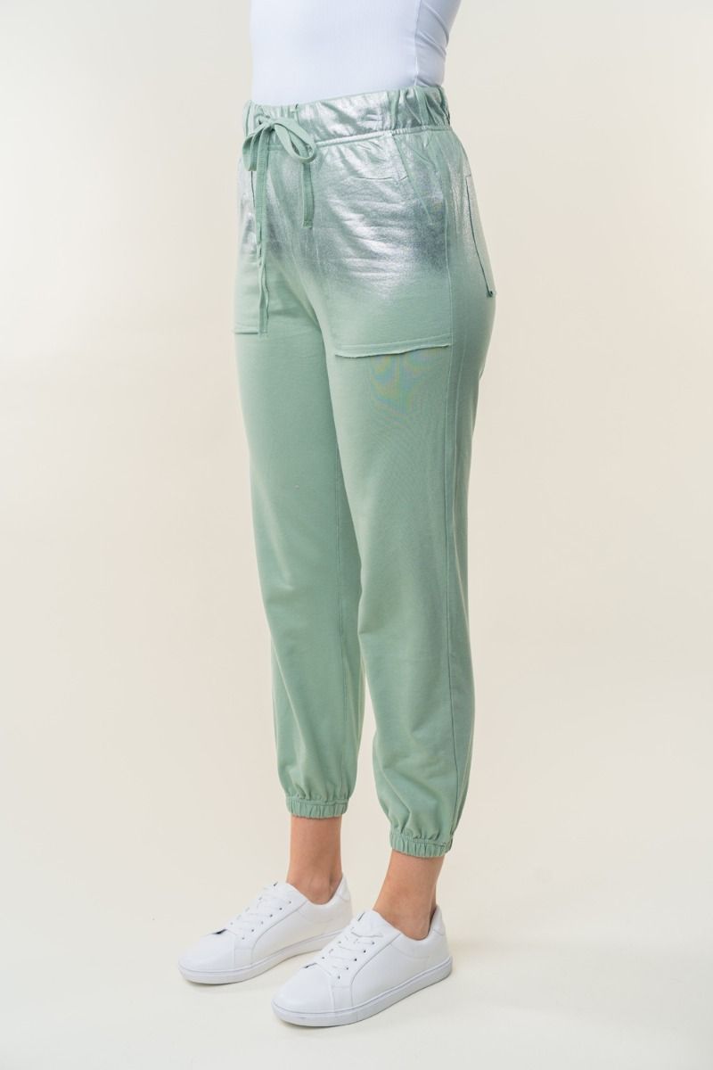 HIGE WAISTED SOLID KNIT JOGGER  PANTS