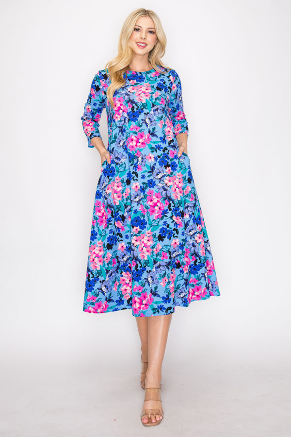 A-LINE MODEST DRESS WITH SIDE POKTES-SHVL5816