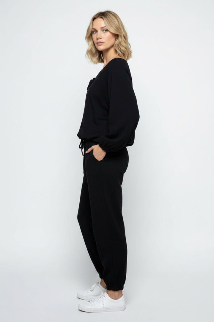LONG SLEEVES W/ TASSELS JUMPSUIT MRMP8641