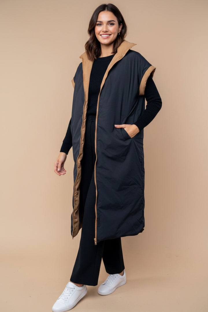 SLEEVELESS SOLID VLONG VEST WBT10460XL