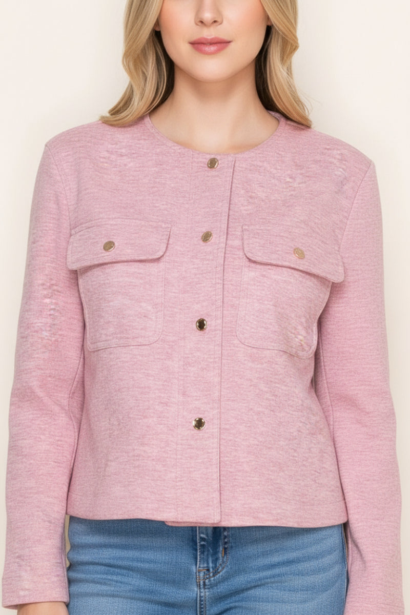 PLUS SIZE BUTTON DOWN JACKET