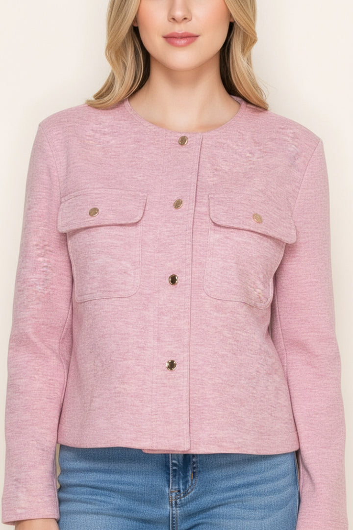 PLUS SIZE BUTTON DOWN JACKET