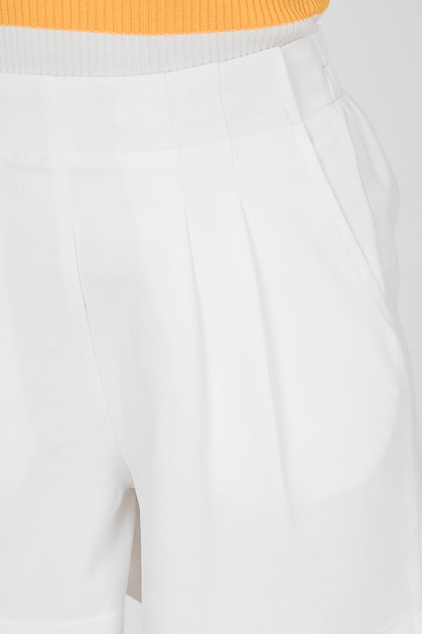 PLEATED ELASTIC WAIST W/SIDE POCKETS  SHORTS HMP1009
