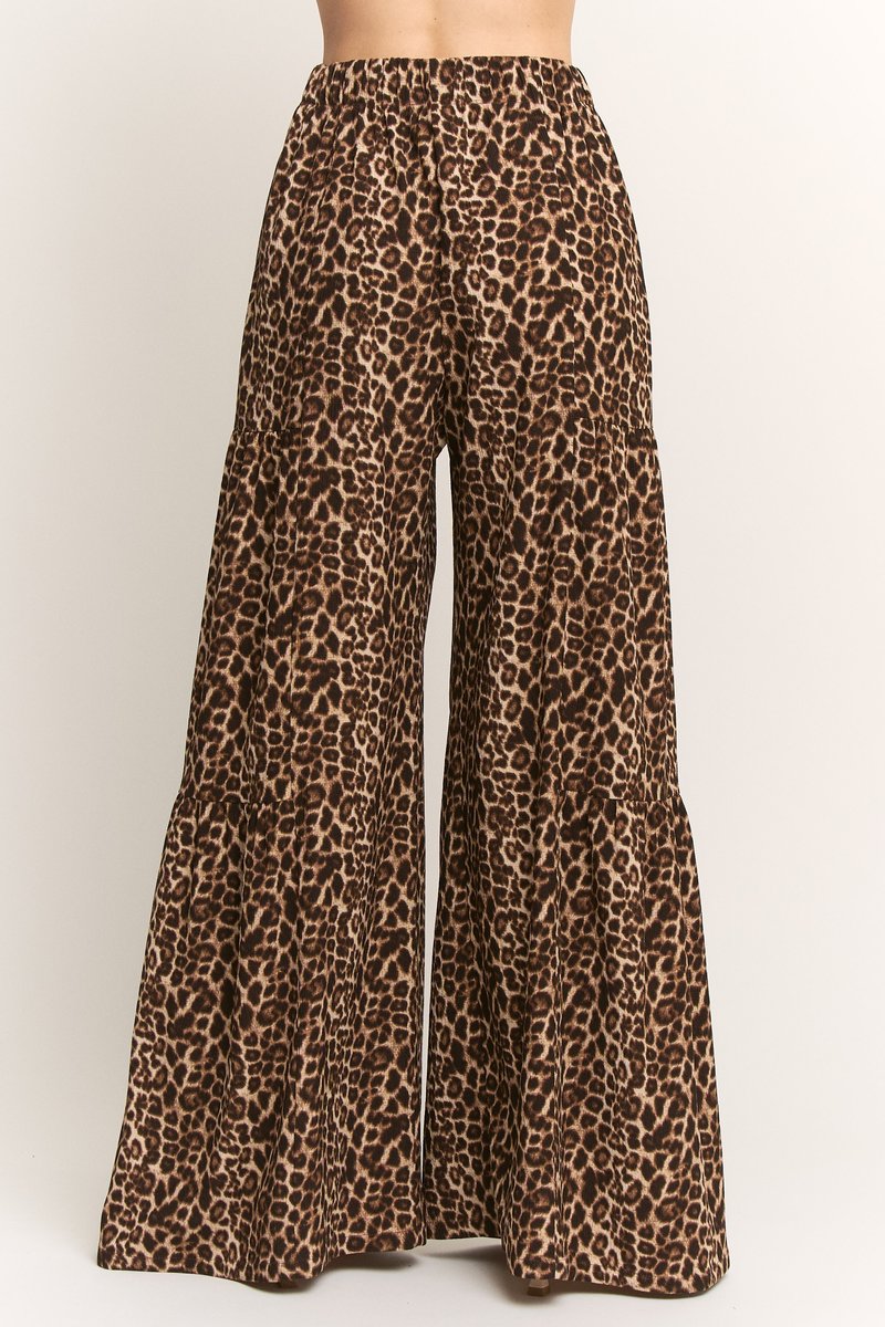 OVER WIDE LEG ANIMAL PRINT PANTS WITH ELASTIC BAND HMEP6882