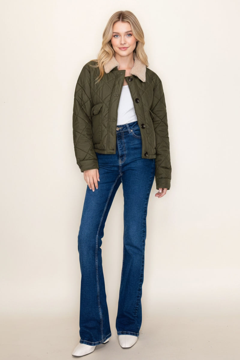 LONG SLEEVE BUTTON DOWN JACKET-WBT11138XL