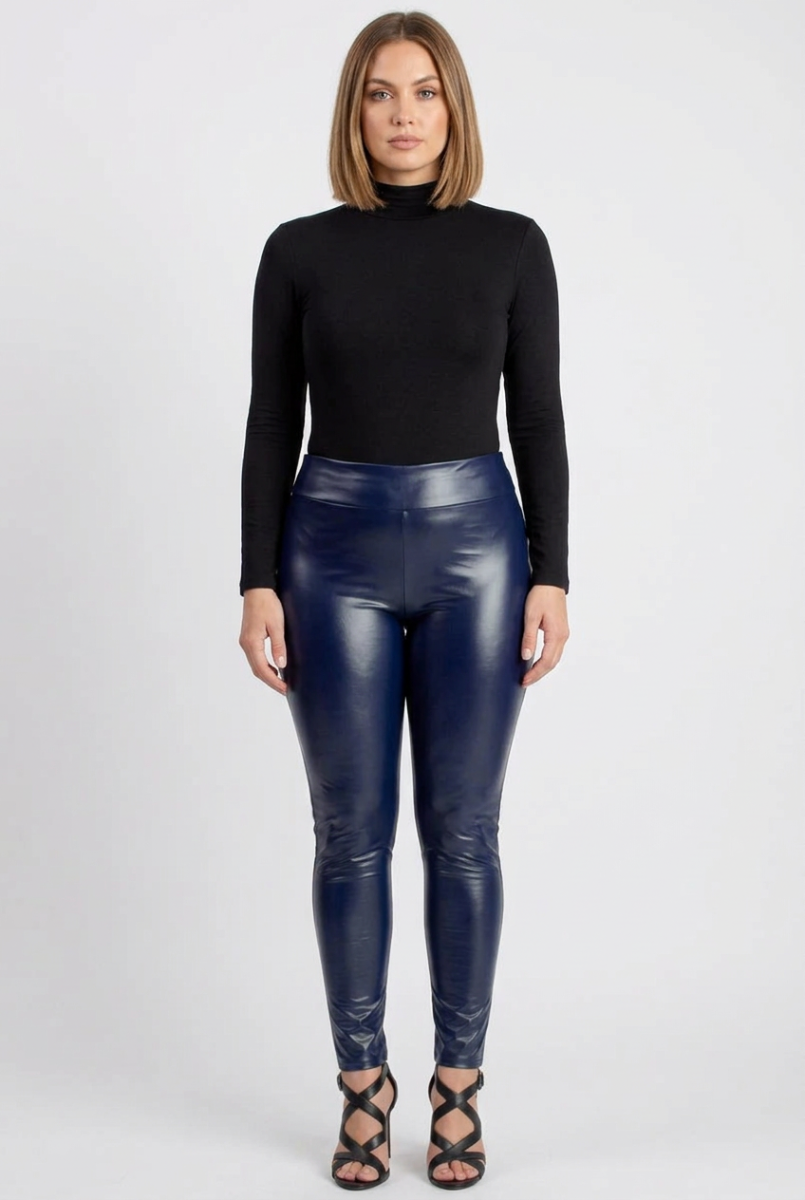 PLUS SIZE FAUX LEATHER SLIM FIT LEGGINGS HMSP1060