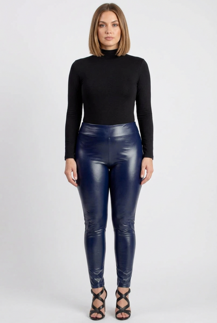 PLUS SIZE FAUX LEATHER SLIM FIT LEGGINGS HMSP1060