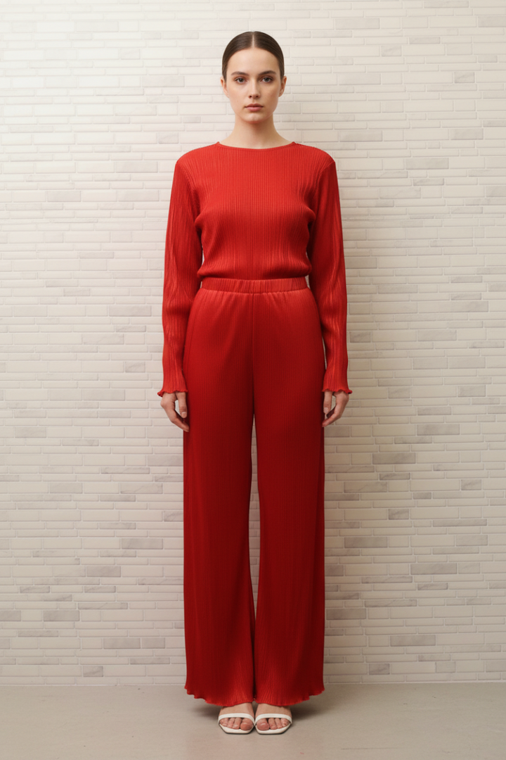 PLUS SIZE HAIGH WAIST WIDE LEG LONG PANTS