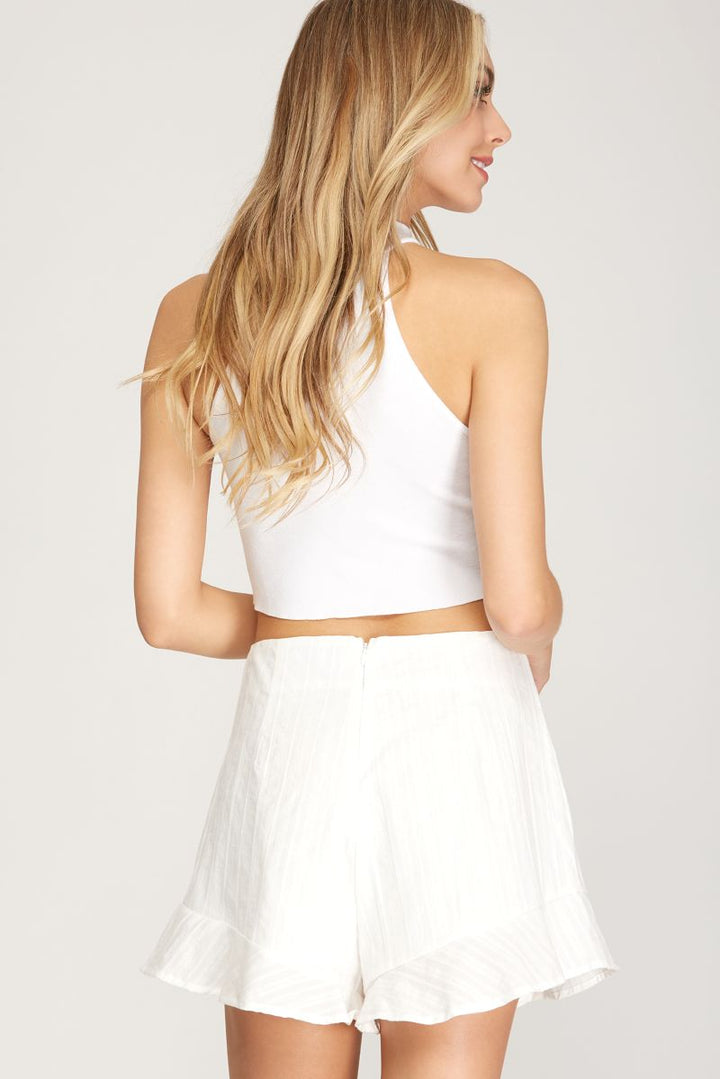 ICE BLUE JACQUARD W/ LINING WOVEN COTTON SHORTS SKSS8706