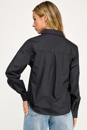 OLIVE COLLARED FRONT BUTTON DOWN LONG SLEEVES TOP AV51158W