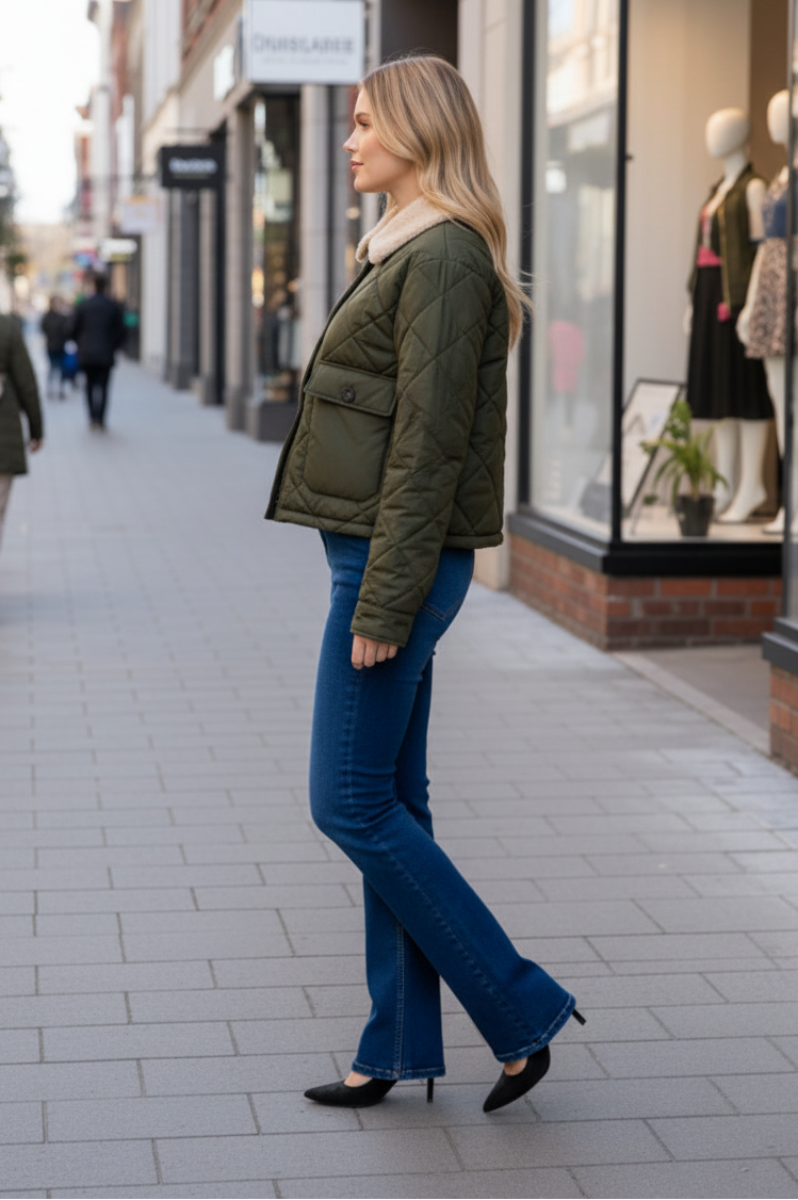 LONG SLEEVE BUTTON DOWN JACKET-WBT11138XL