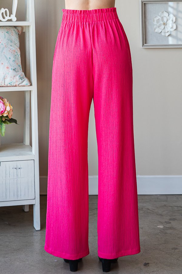 SOLID CASUAL PANTS WITH PAPERBAG WAISTBAND-HMEP6700-16