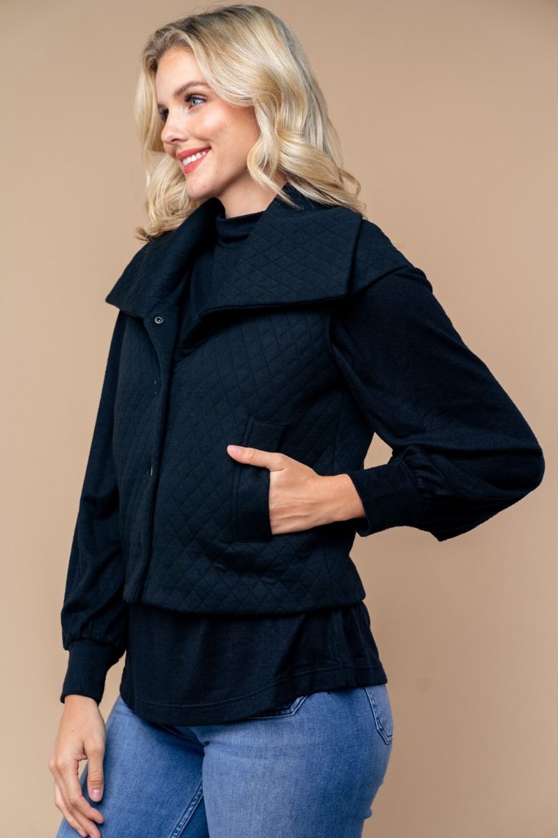 SLEEVELESS SOLID BUTTON DOWN VEST-WBT10365XL