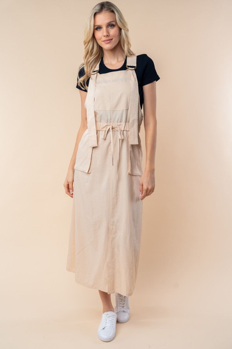 SLEEVELESS SOLID KNIT OVERAL DRESS