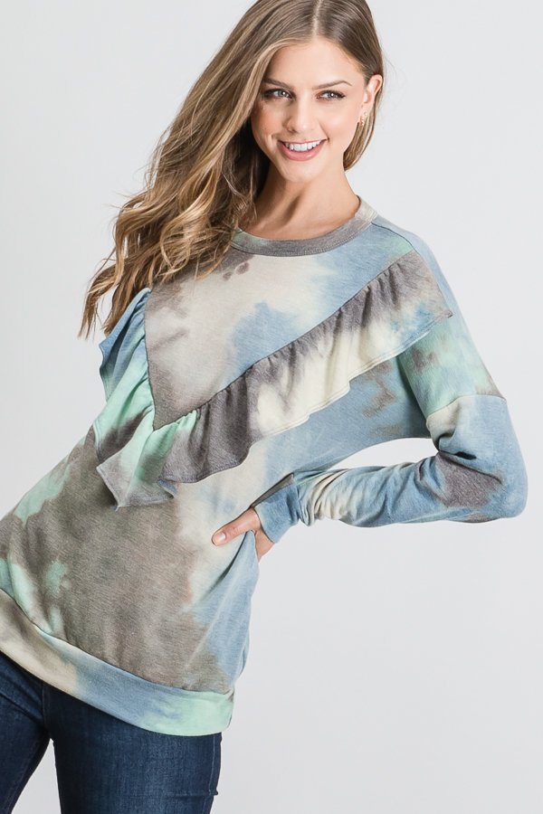 TIE DYE PRINT TOP HMET5110-15
