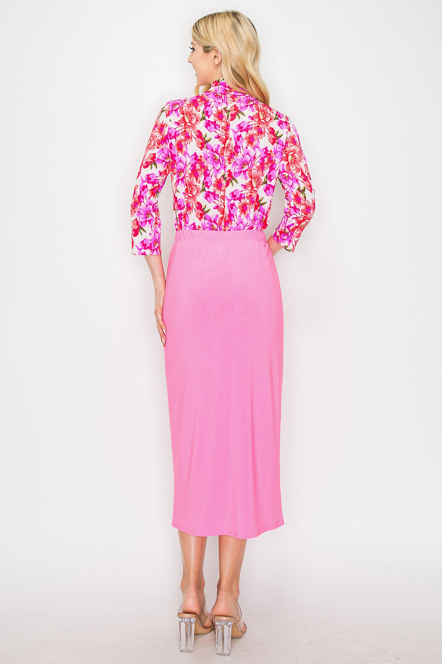 TIE-NECK 3/4 SLEEVES MODEST TUNIC TOP-SHB58544