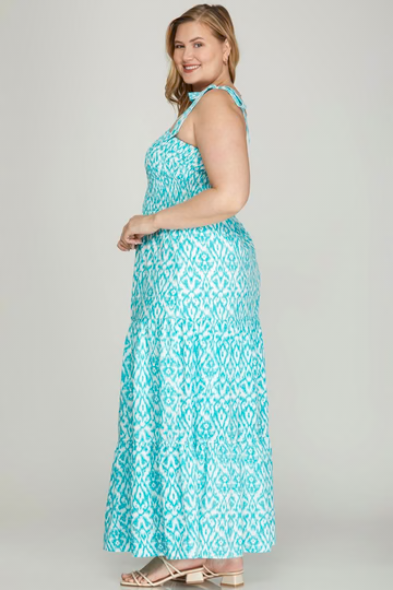 BOWTIES SMOCKED TIERED PLUS SIZE MAXI DRESS SKPSY6483