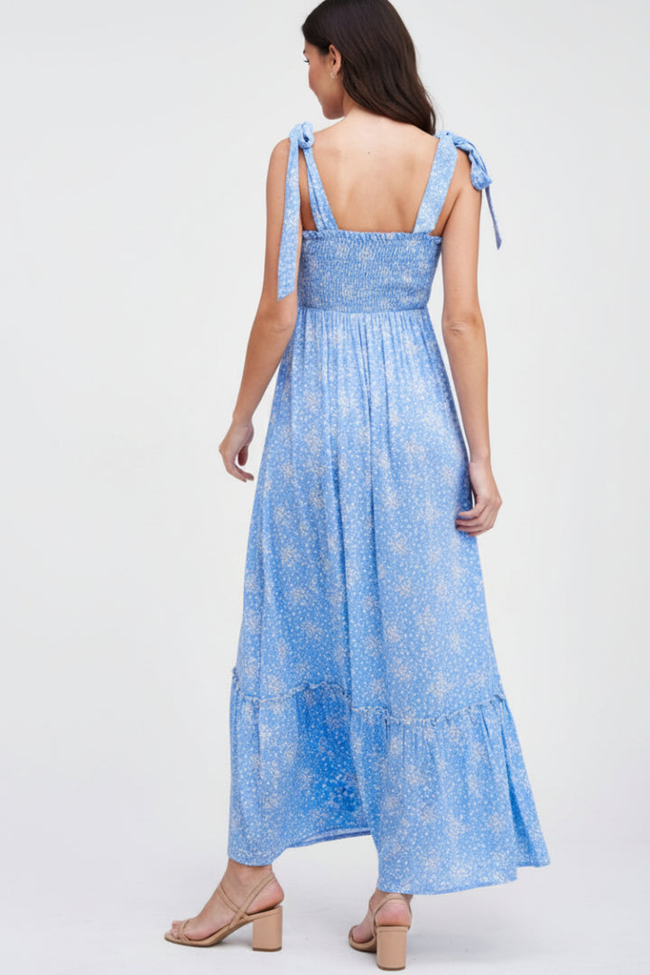 PLUS SIZE SLEEVELESS FLORAL PRINT MAXI DRESS