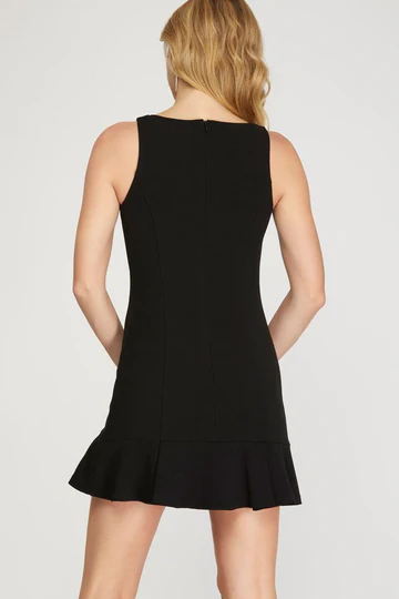 PLEATED HEAVY KNIT SKIRT HEM MINI DRESS SKSY6567