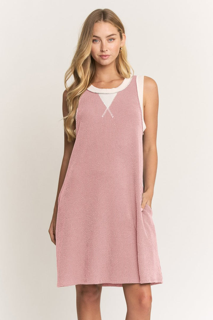 PLUS SIZE URBAN RIBBED KNIT MINI DRESS-HMED6909