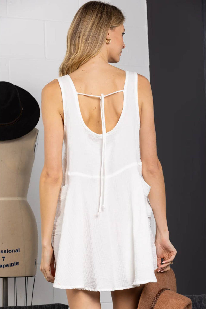 SLEEVELESS SIDE POCKET CAMI MINI DRESS-DC50732SA *