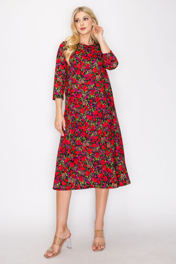 A-LINE MODEST DRESS WITH SIDE POKTES-SHVL5816