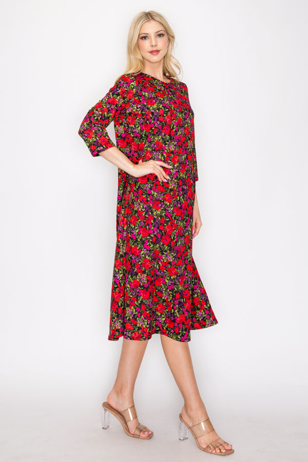 A-LINE MODEST DRESS WITH SIDE POKTES