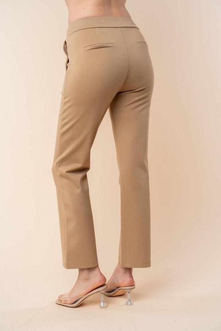 HIGH WAISTED SOLID KNIT PANTS