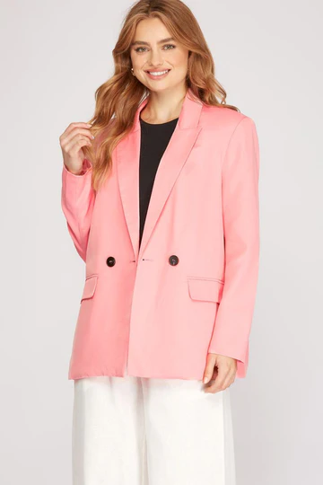 DOUBLE BREASTED BUTTON LONG SLEEVES BLAZER JACKET