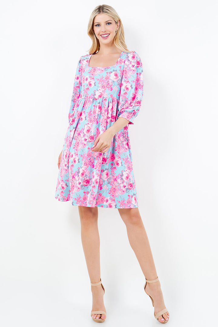 BABYDOLL SQUARE NECK MINI DRESS-SHVC5536