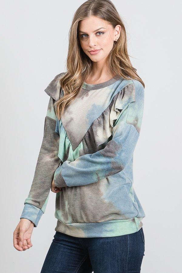 TIE DYE PRINT TOP HMET5110-15