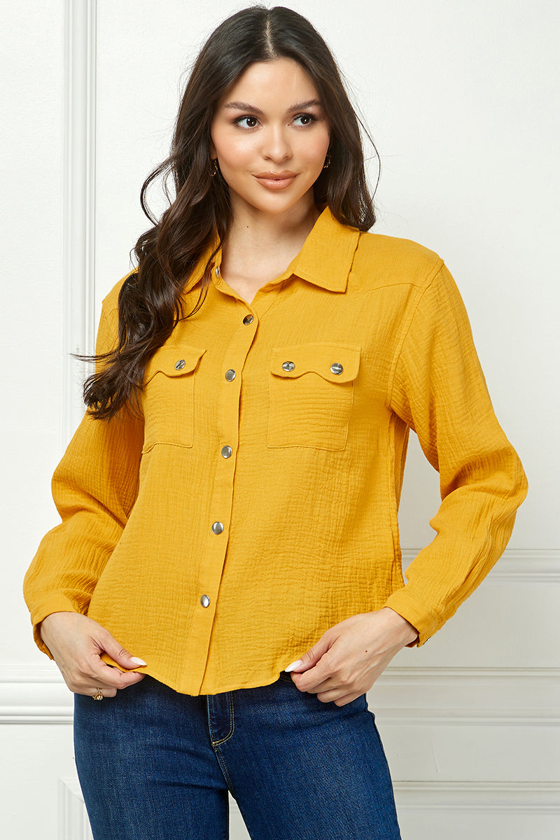 LONG SLEEVE BUTTON DOWN BLOUSE