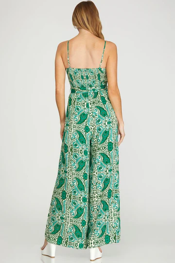 FUCHSIA SMOCKED TUBE WAIST TIE WOVEN JUMPSUIT SKSY6556