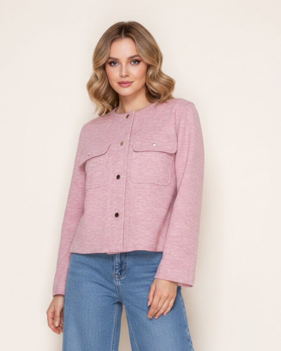 LONG SLEEVE BUTTON DOWN JACKET-WBT10770XL