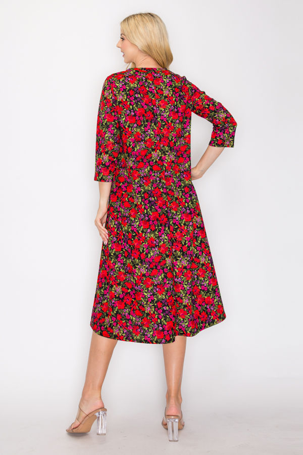 A-LINE MODEST DRESS WITH SIDE POKTES-SHVL5816