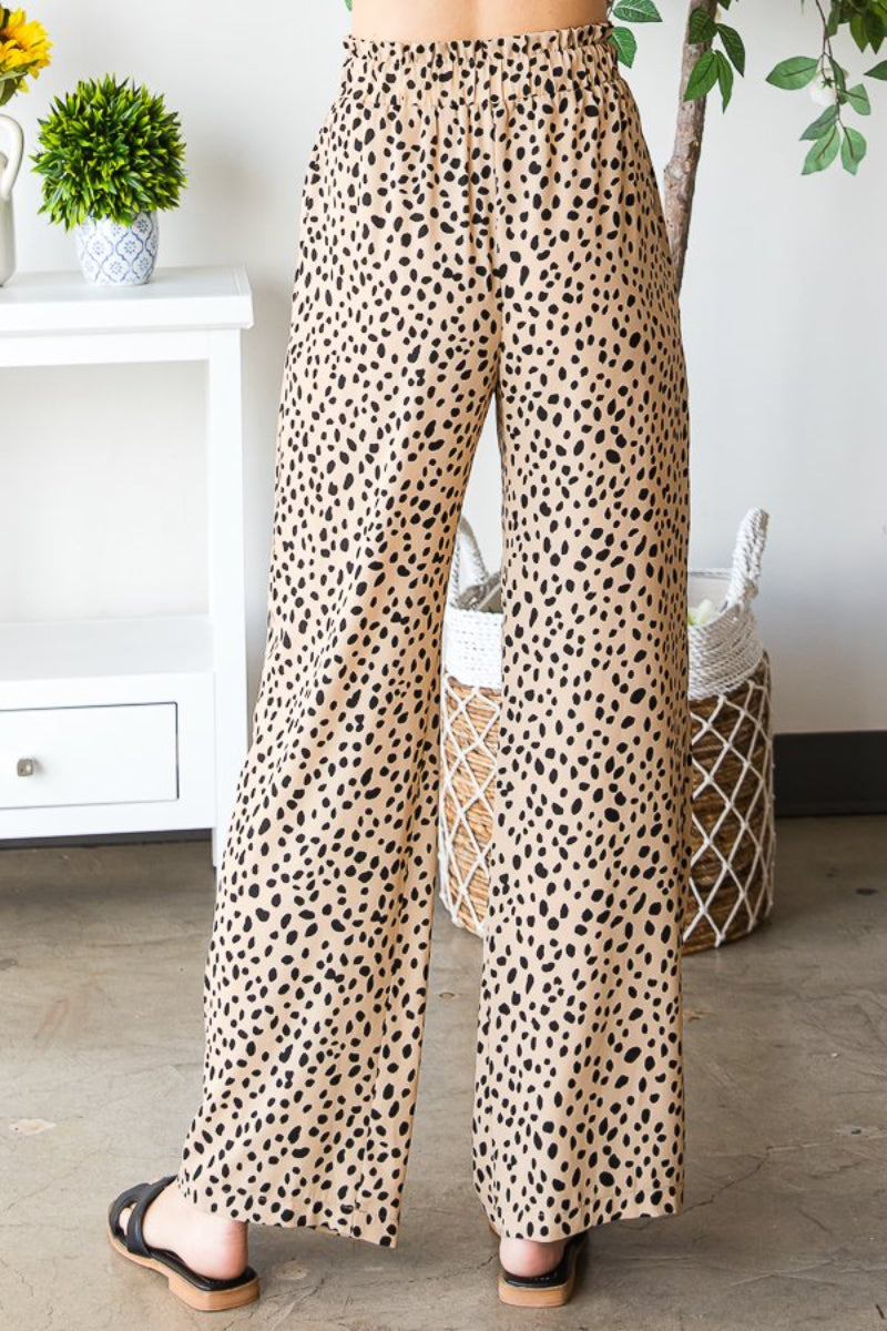 PLUS SIZE ANIMAL PRINT CASUAL PANTS WITH PAPERBAG WAISTBAND-HMEP6700-10