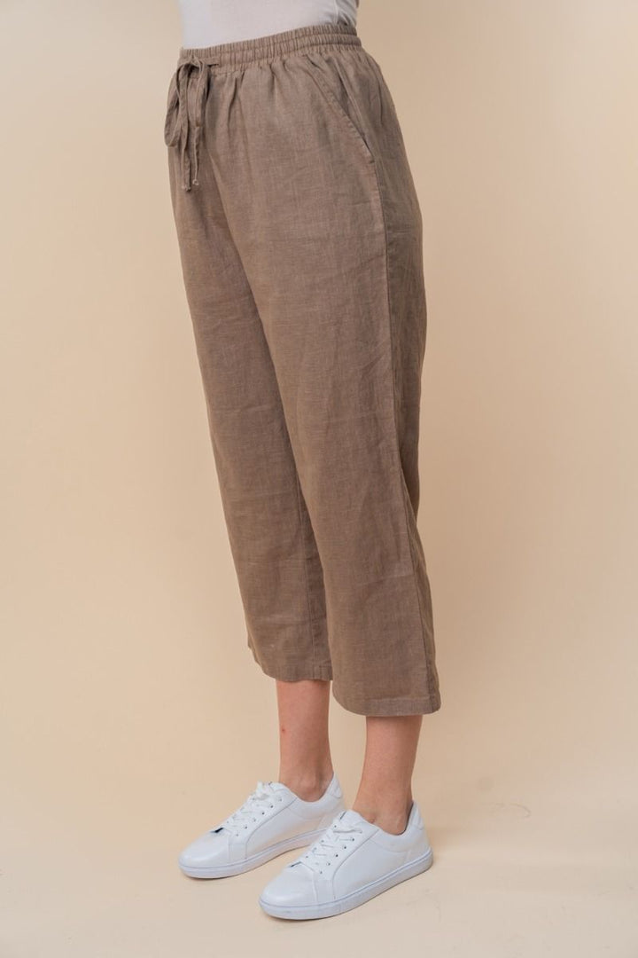 HIGH WAISTED SOLID WOVEN PANTS