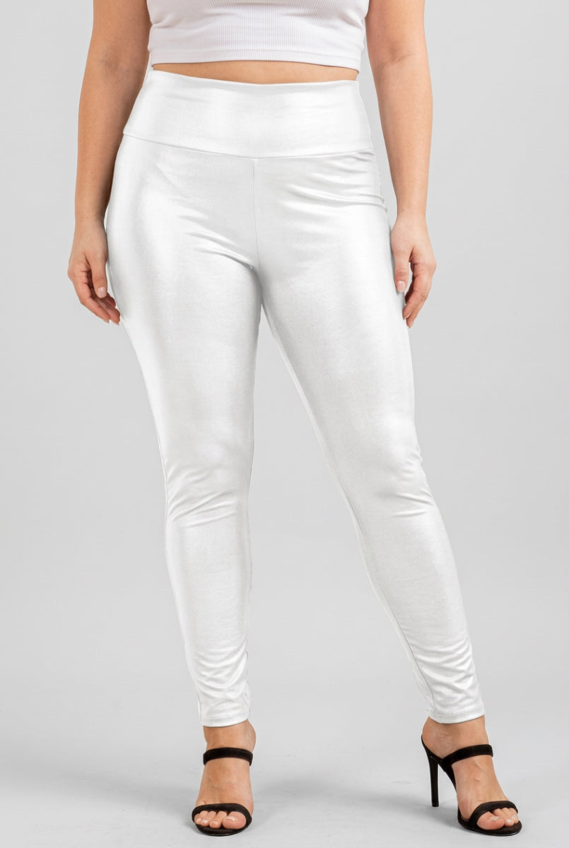 PLUS SIZE FAUX LEATHER SLIM FIT LEGGINGS HMSP1060